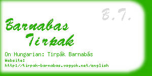 barnabas tirpak business card
